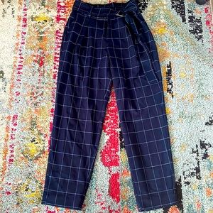 Navy High-Waisted Dress Pants